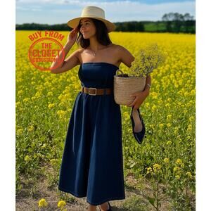 ZARA Blogger Fave Belted Strapless Dress NWT ✨ Elegant A-Line Size M